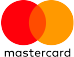 Mastercard logo in red, yellow and black.