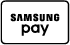 Samsung Pay logo in black and white.