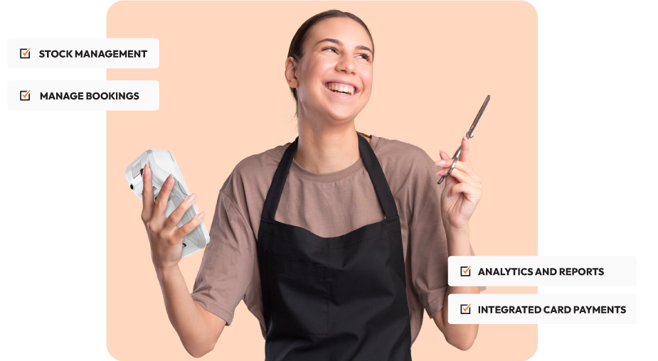hairdresser using payment services for hair and beauty