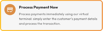A virtual terminal payment processing notification.