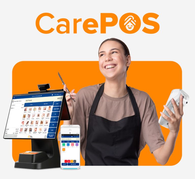 A flyer for CarePOS, our EPOS solution for hair and beauty businesses