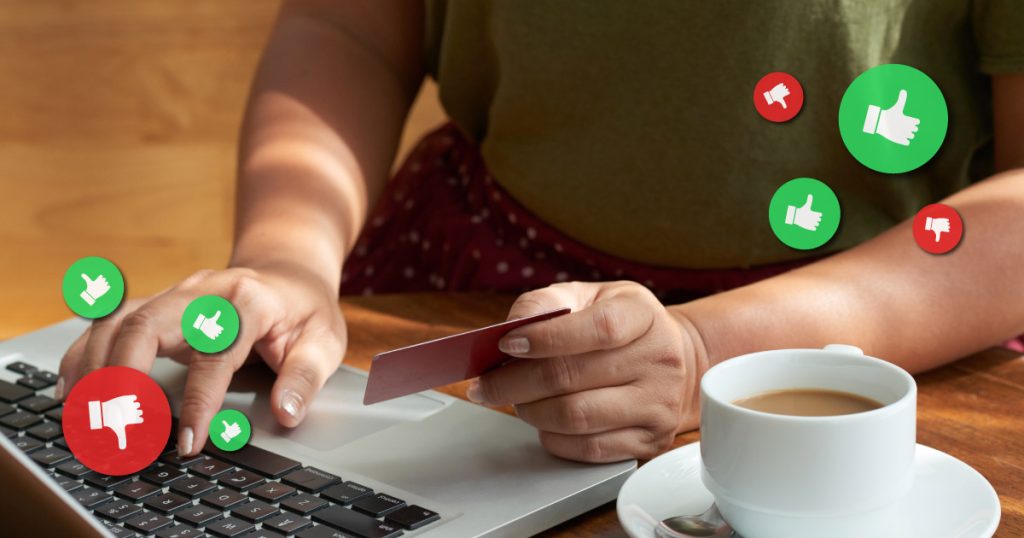a person experiencing the advantages and disadvantages of online payment