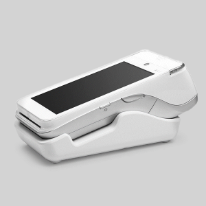 PAX card machine Ireland A920 terminal with charging dock showing complete payment terminal installation setup