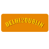 A square image of Delhi2Dublin's logo in orange and yellow, with western-style text.