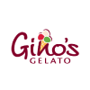 A square image of Gino's Gelato logo, the text is red and there is an image of an ice cream integrated with the 'n'.